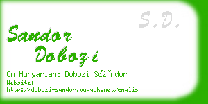 sandor dobozi business card